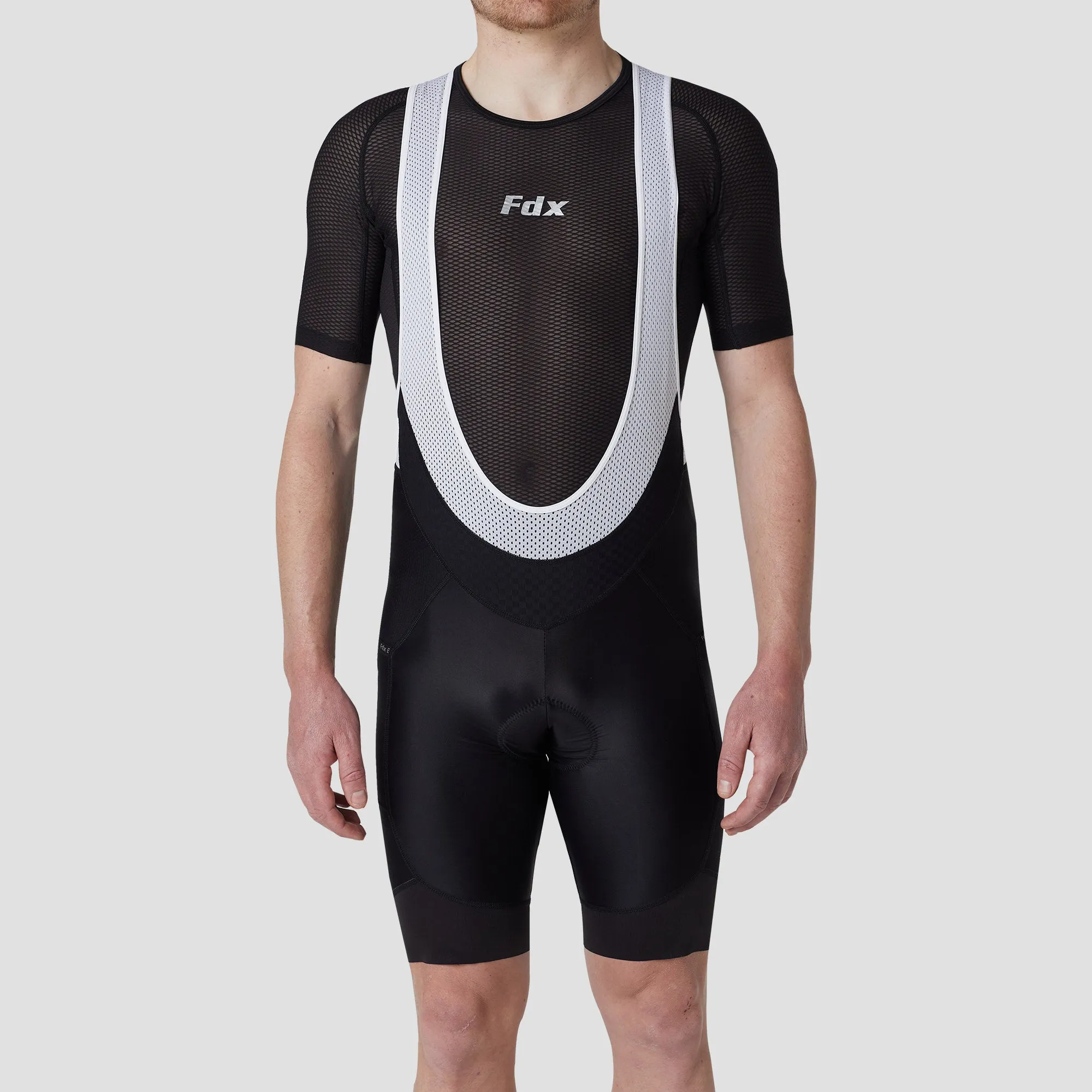 Fdx Men's & Boy's Set Essential Black Short Sleeve Summer Cycling Jersey & Cargo Bib Shorts