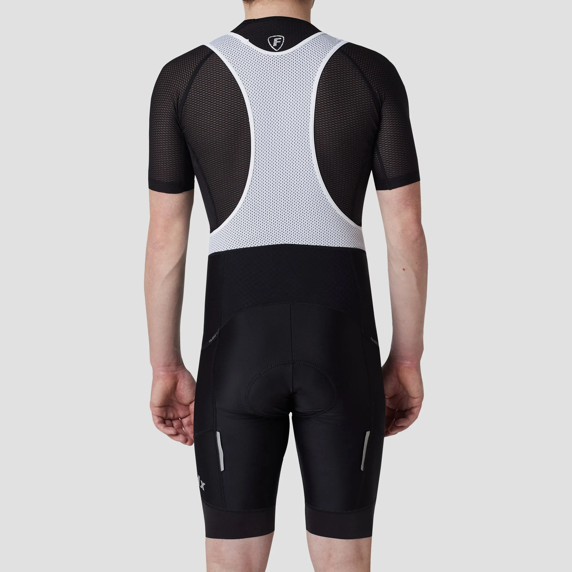 Fdx Men's & Boy's Set Essential Black Short Sleeve Summer Cycling Jersey & Cargo Bib Shorts