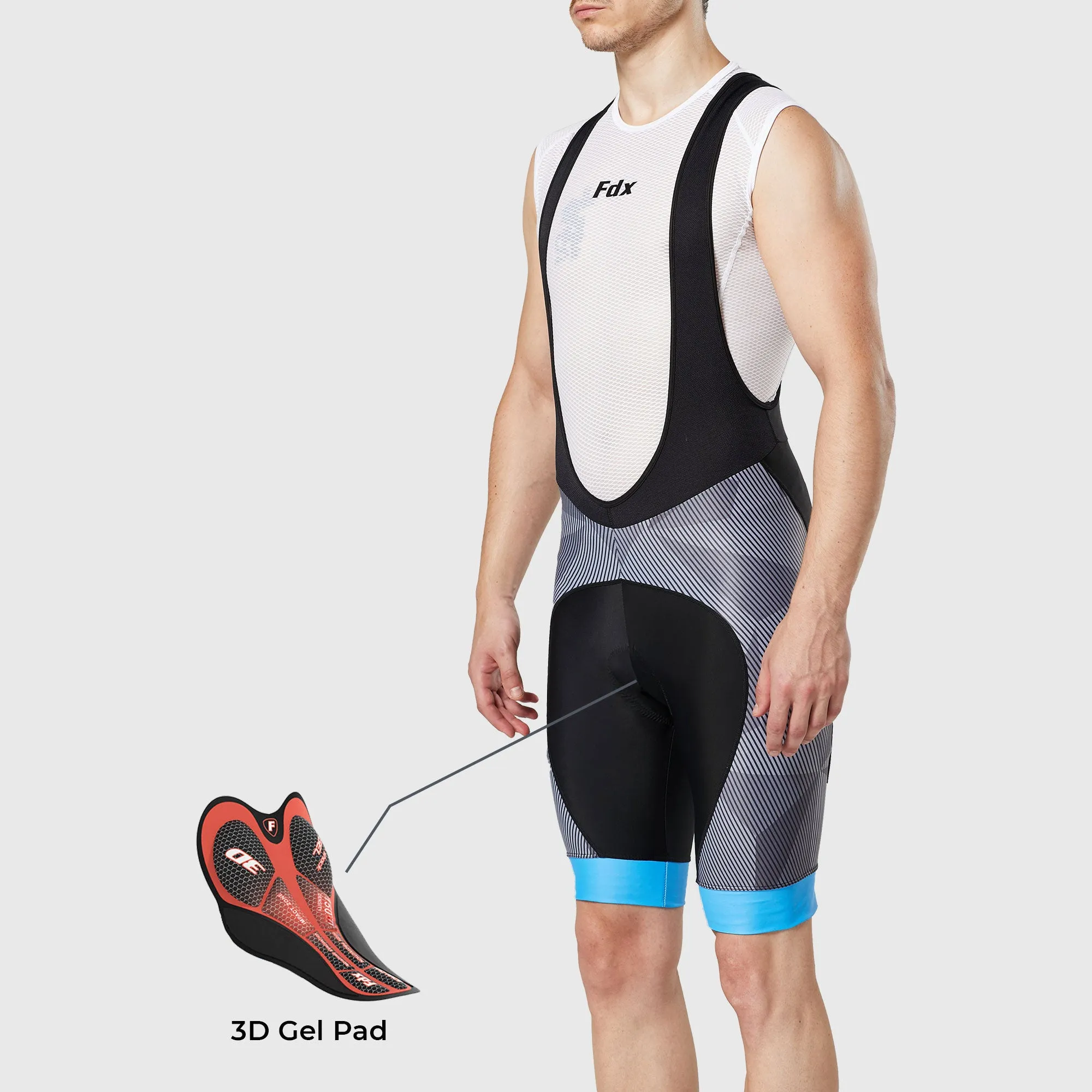 Fdx Splinter Blue Men's & Boy's Summer Cycling Bib Shorts