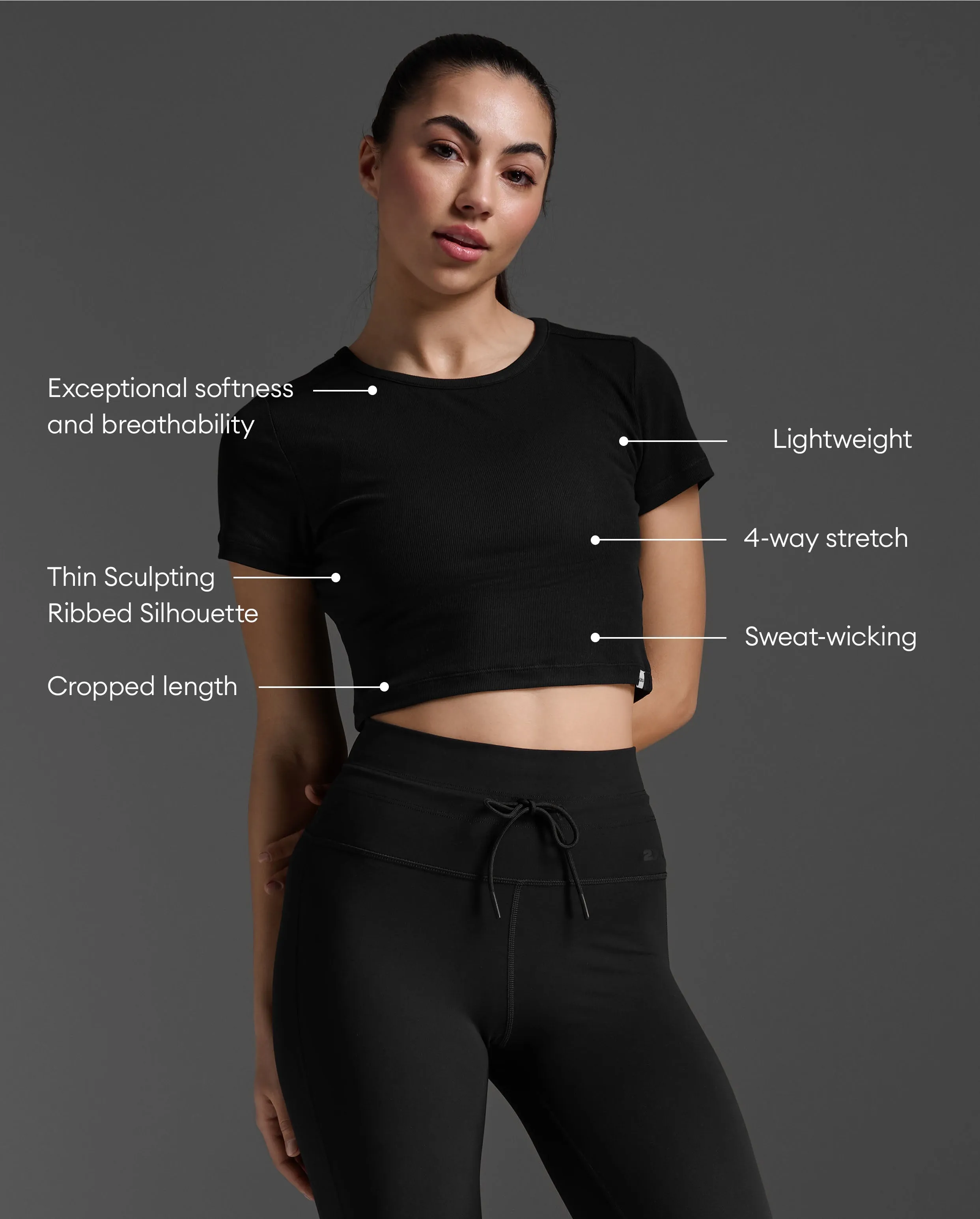Fluid Ribbed Crop Tee