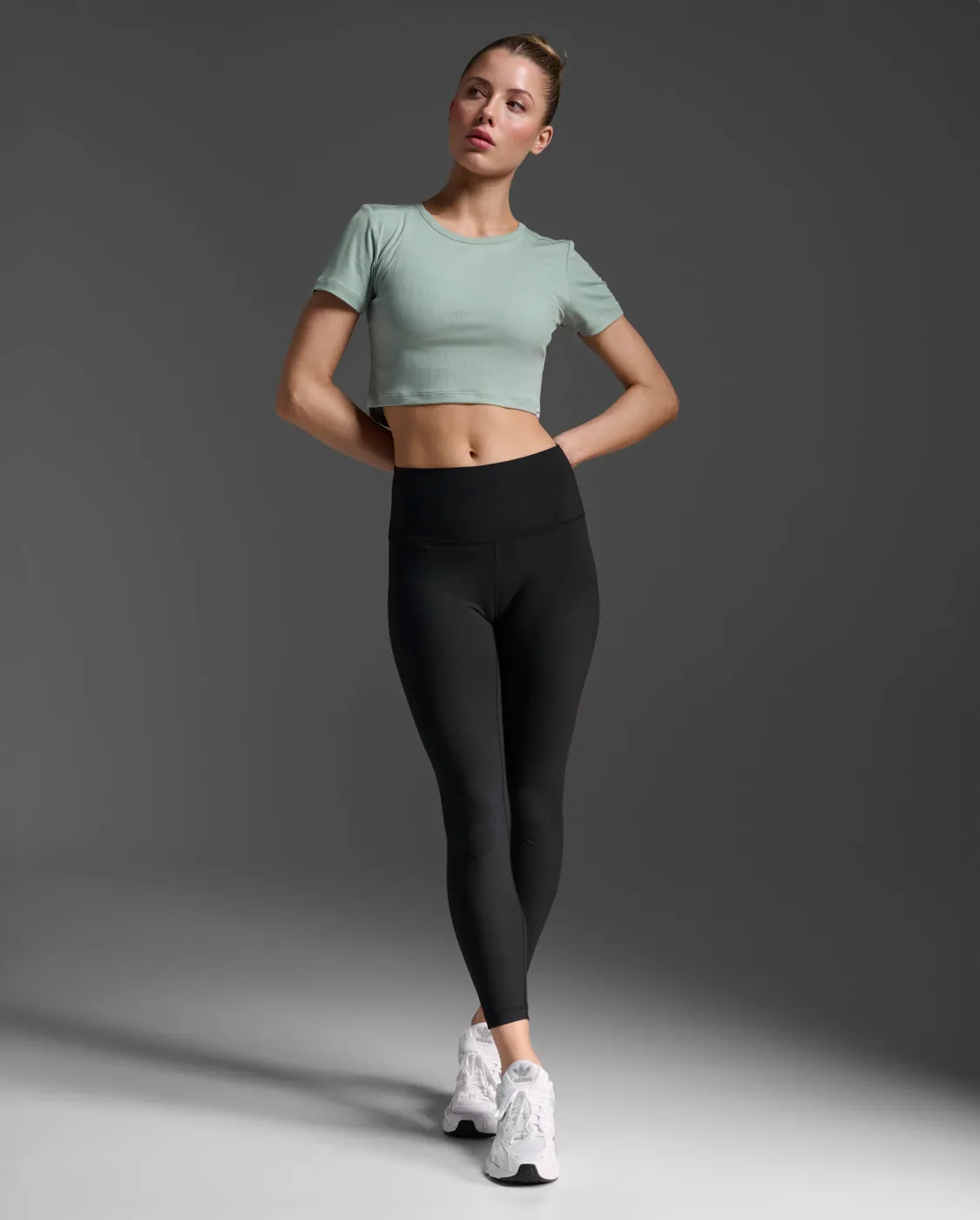 Fluid Ribbed Crop Tee