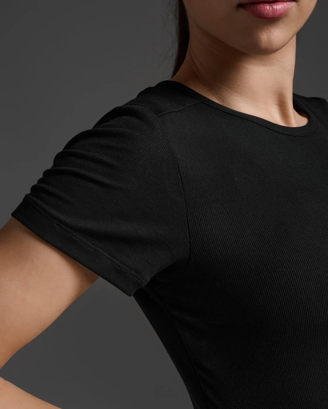 Fluid Ribbed Crop Tee