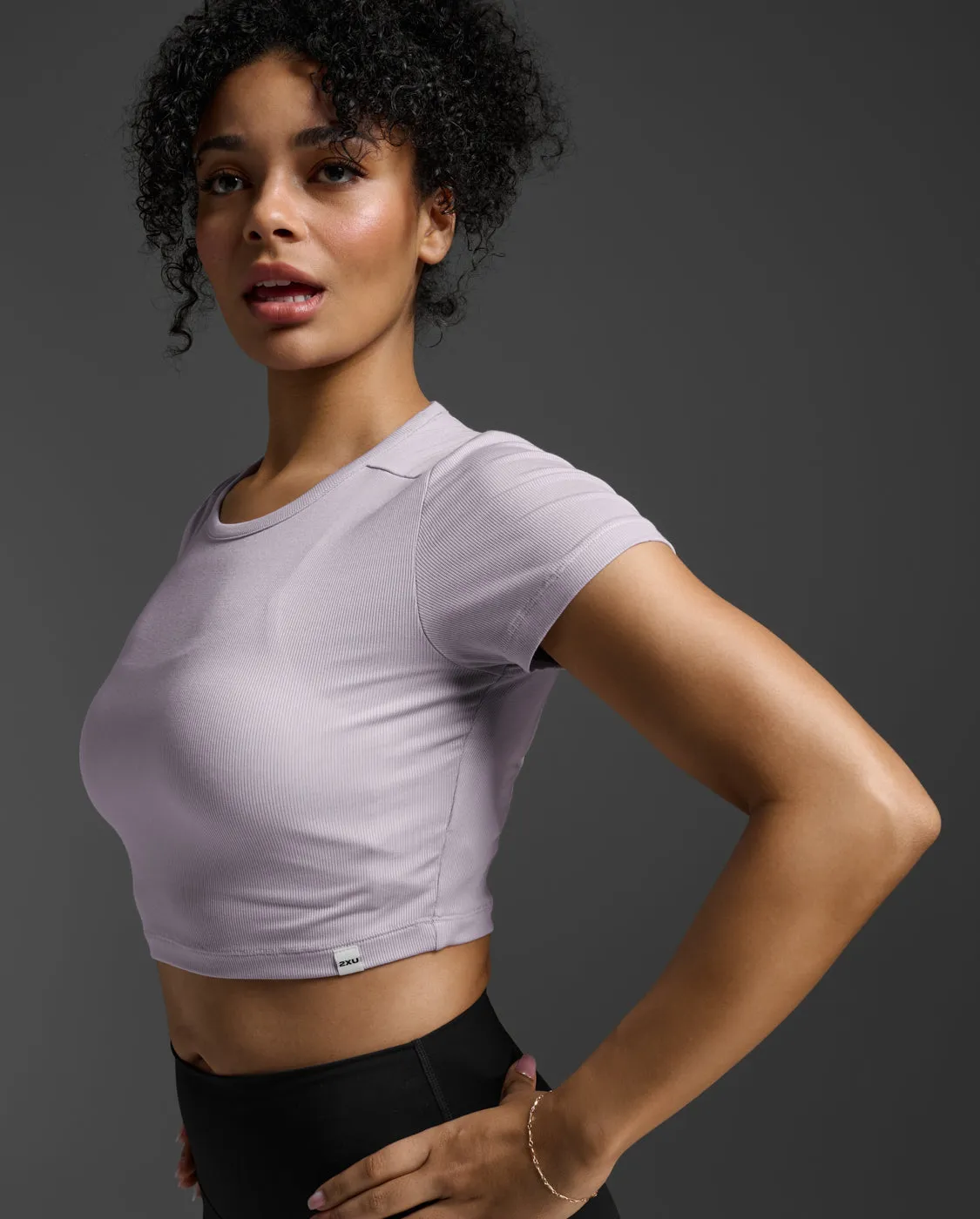 Fluid Ribbed Crop Tee