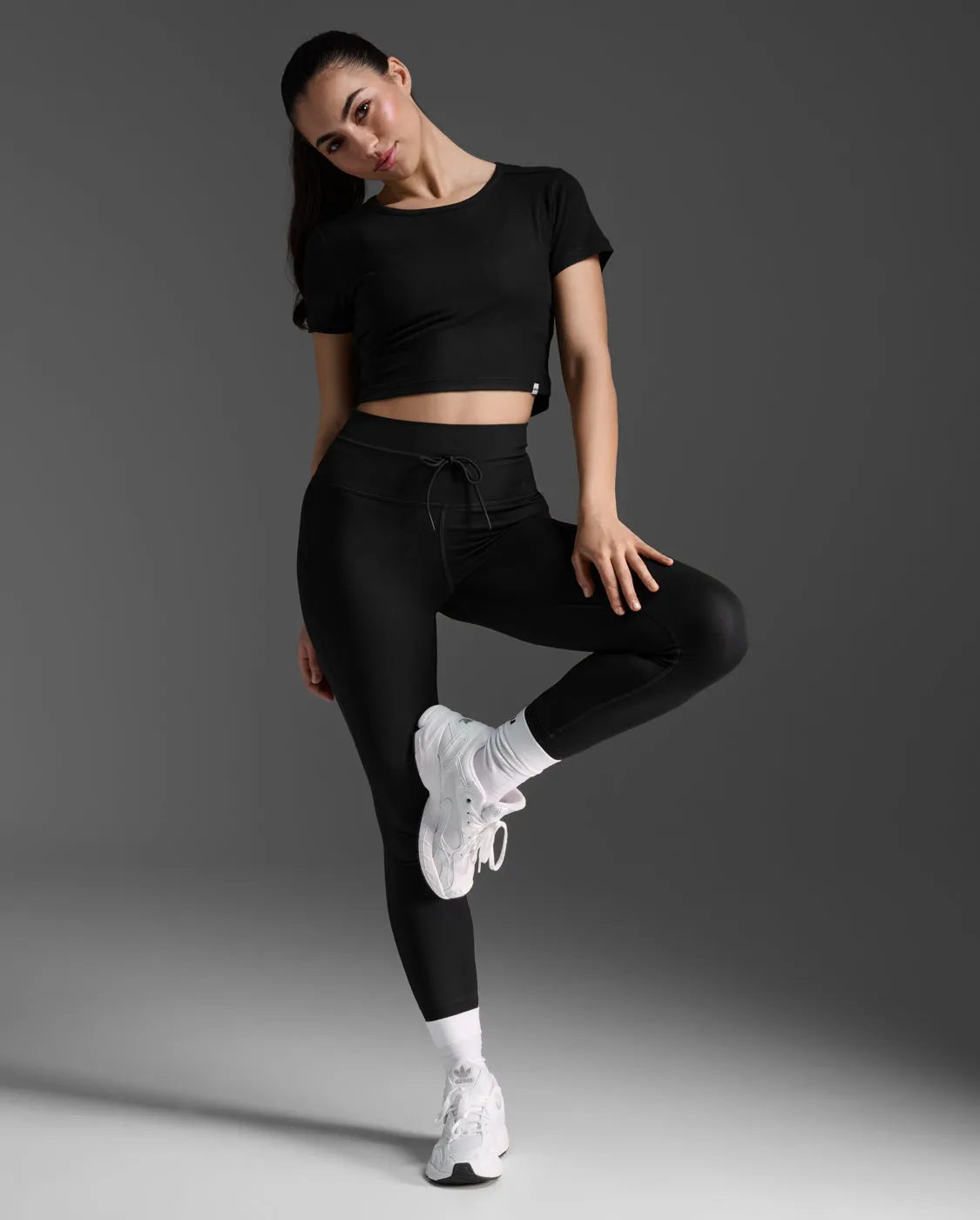 Fluid Ribbed Crop Tee