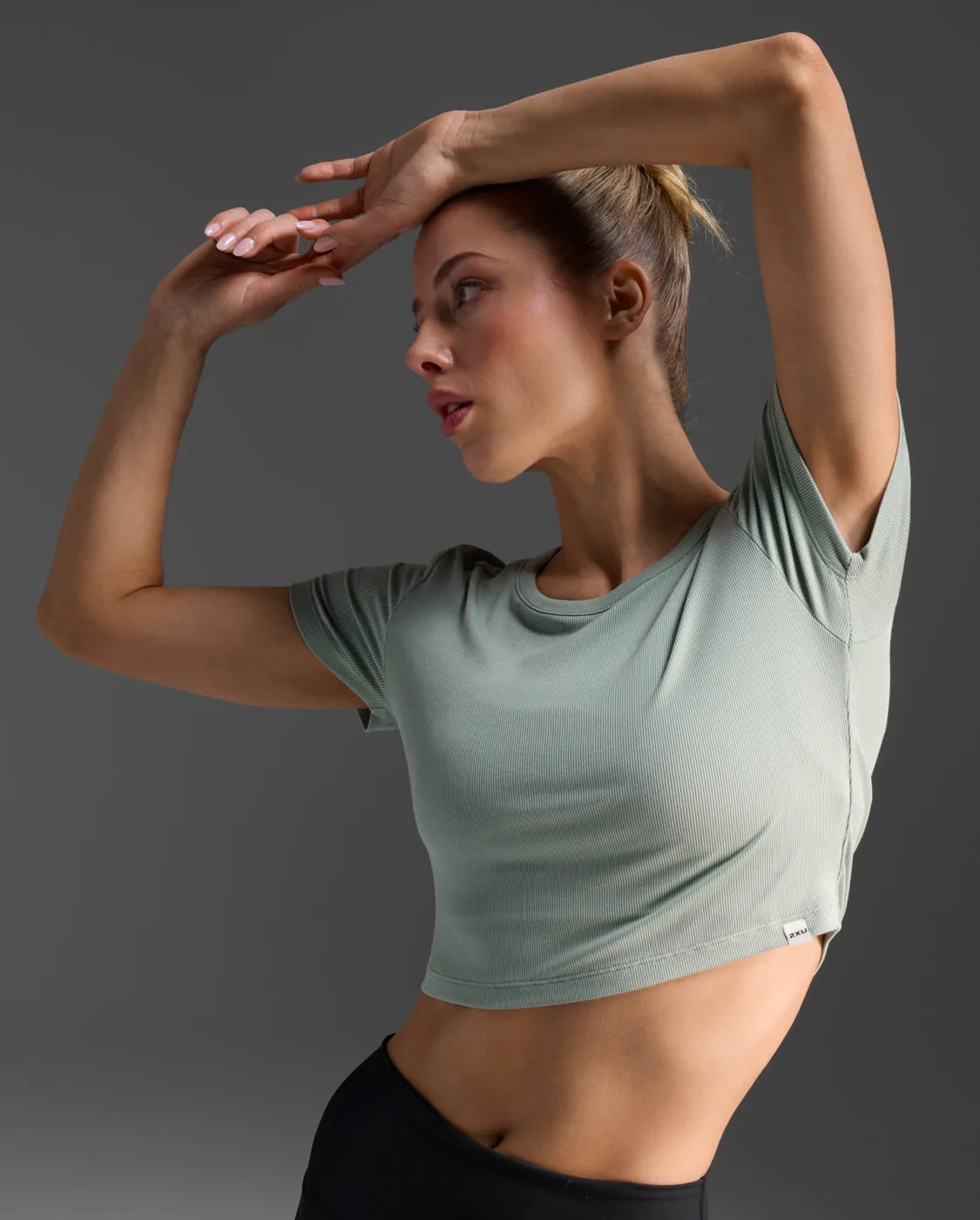 Fluid Ribbed Crop Tee
