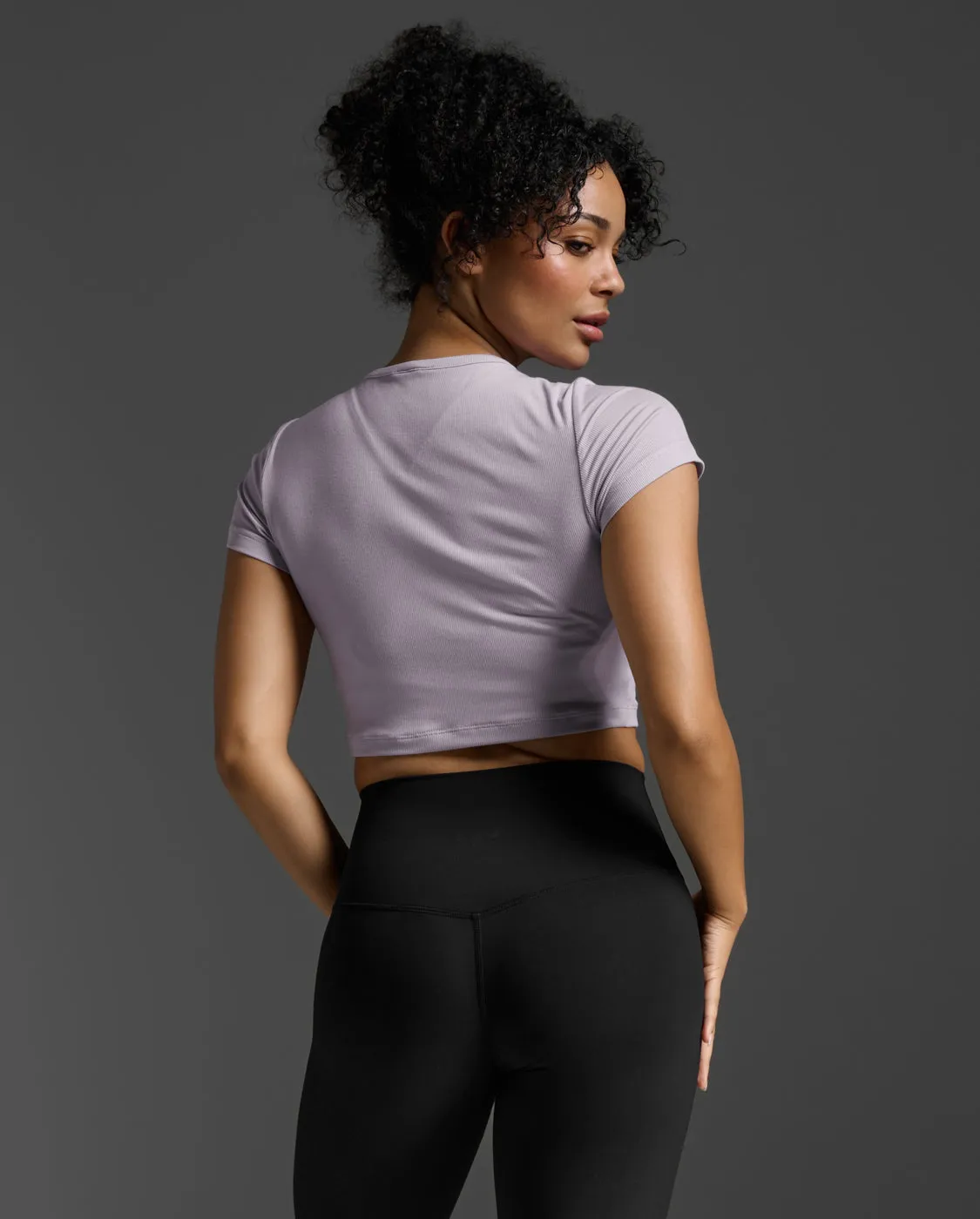 Fluid Ribbed Crop Tee
