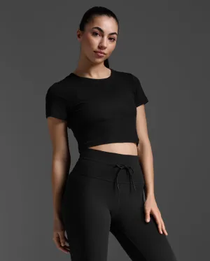 Fluid Ribbed Crop Tee