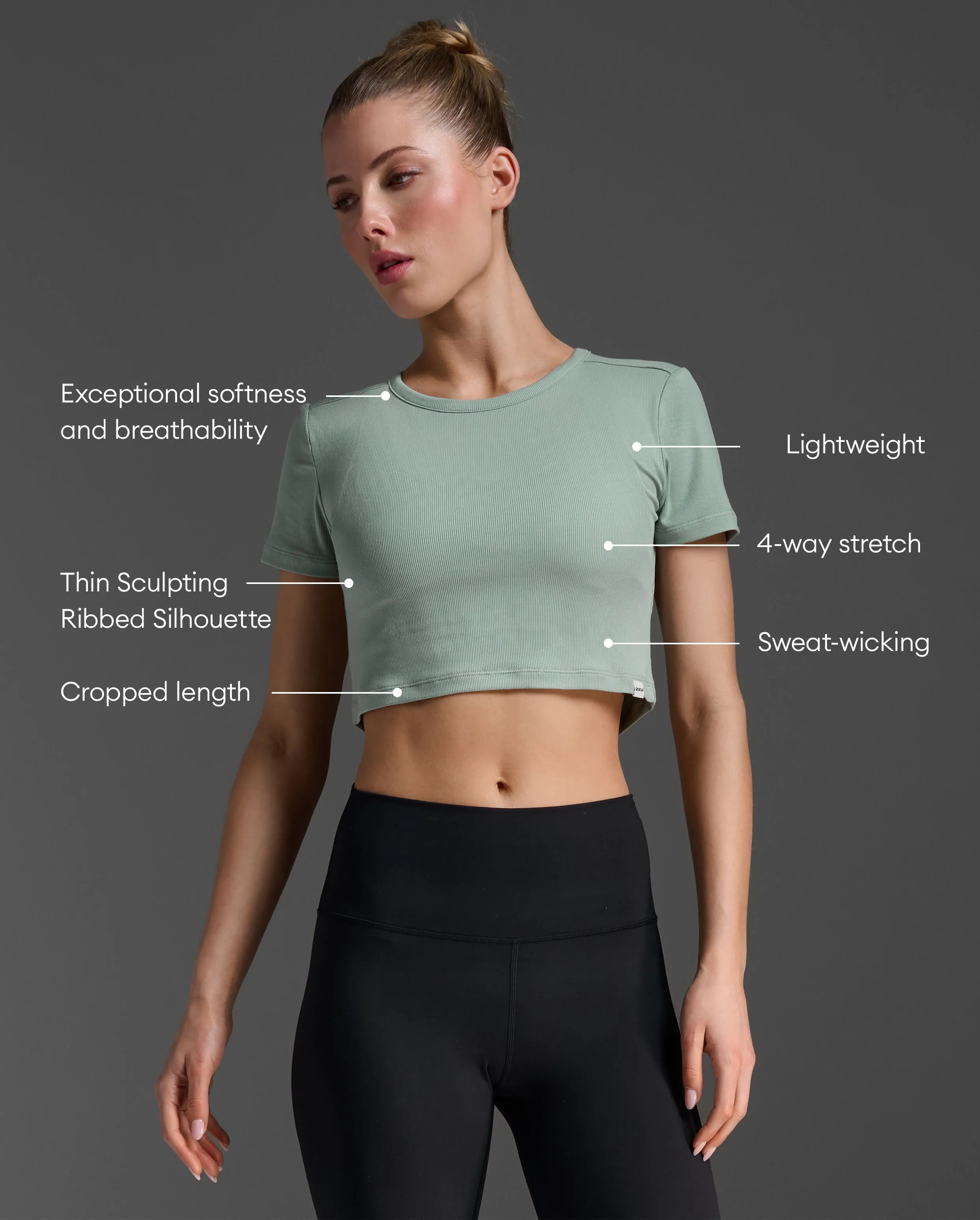 Fluid Ribbed Crop Tee