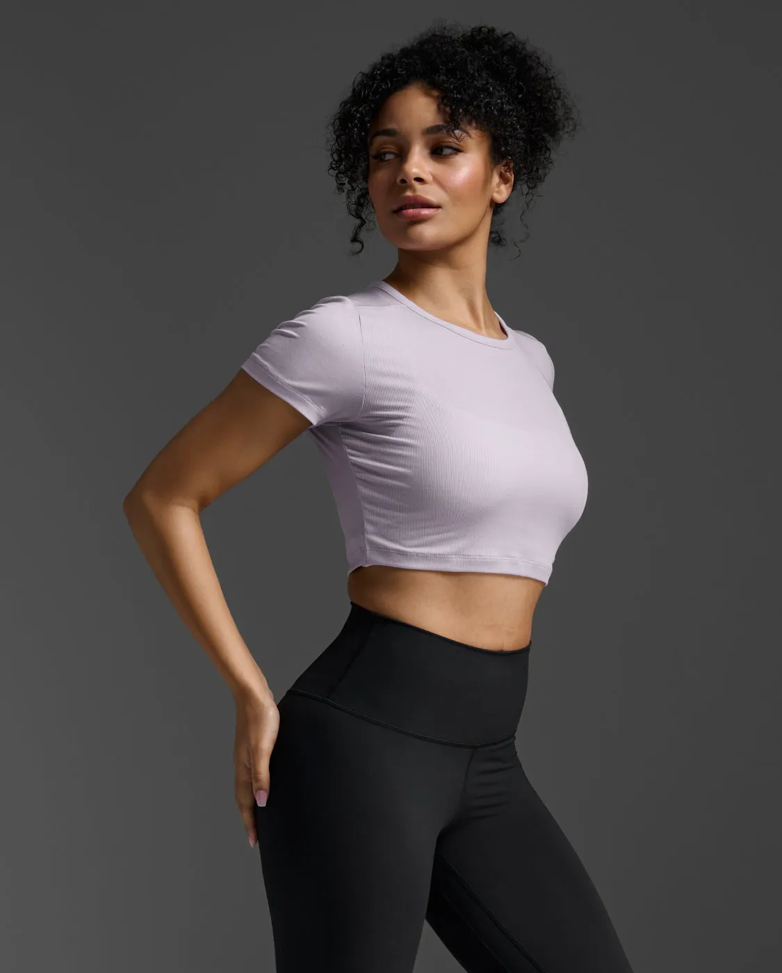 Fluid Ribbed Crop Tee