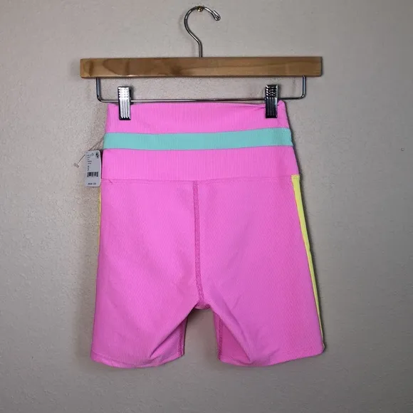 FREE PEOPLE BEACH RIOT Women Small Pastel Colorblock Samantha Short Athletic NEW