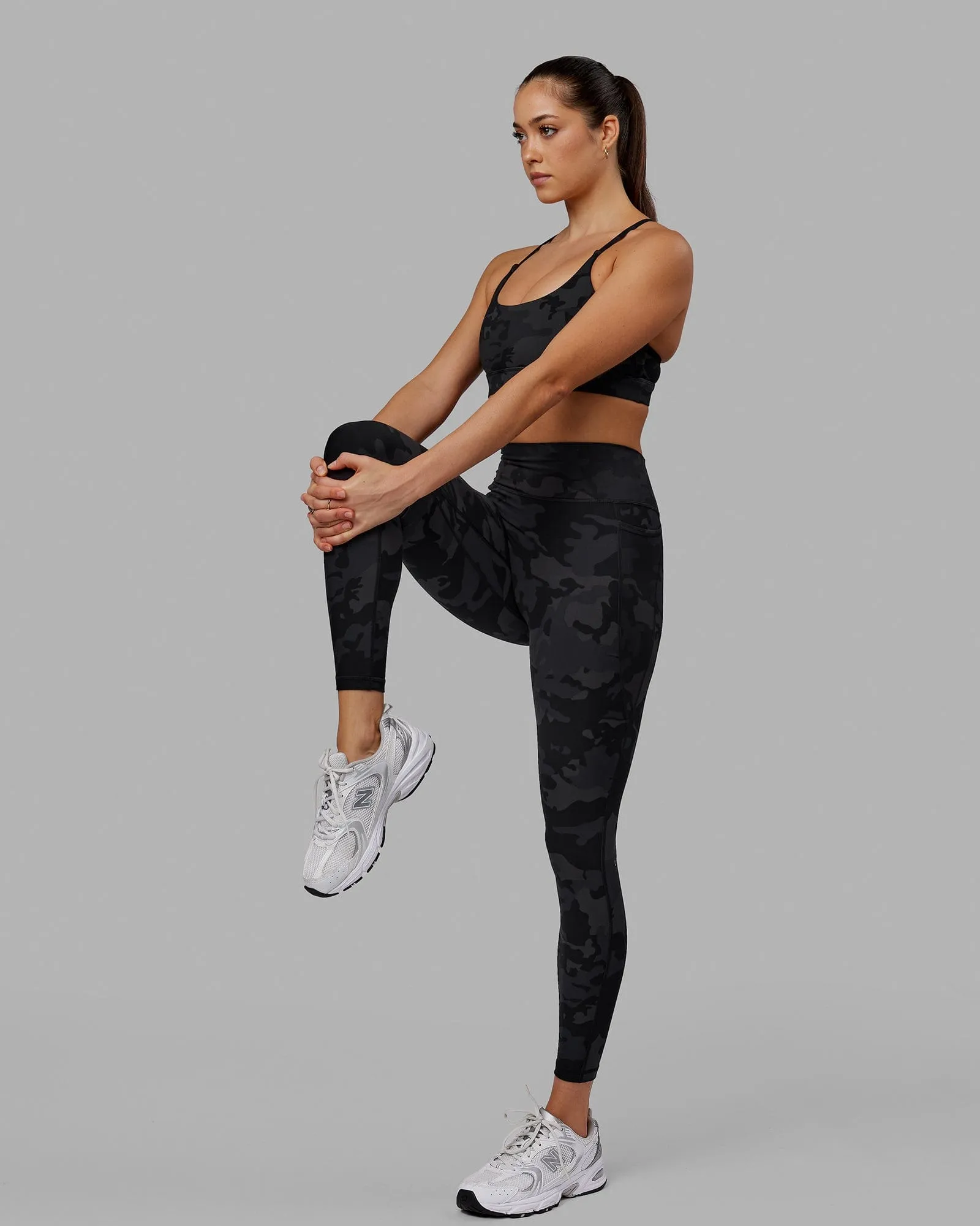 Fusion Full Length Tights with Pockets - Black Camo