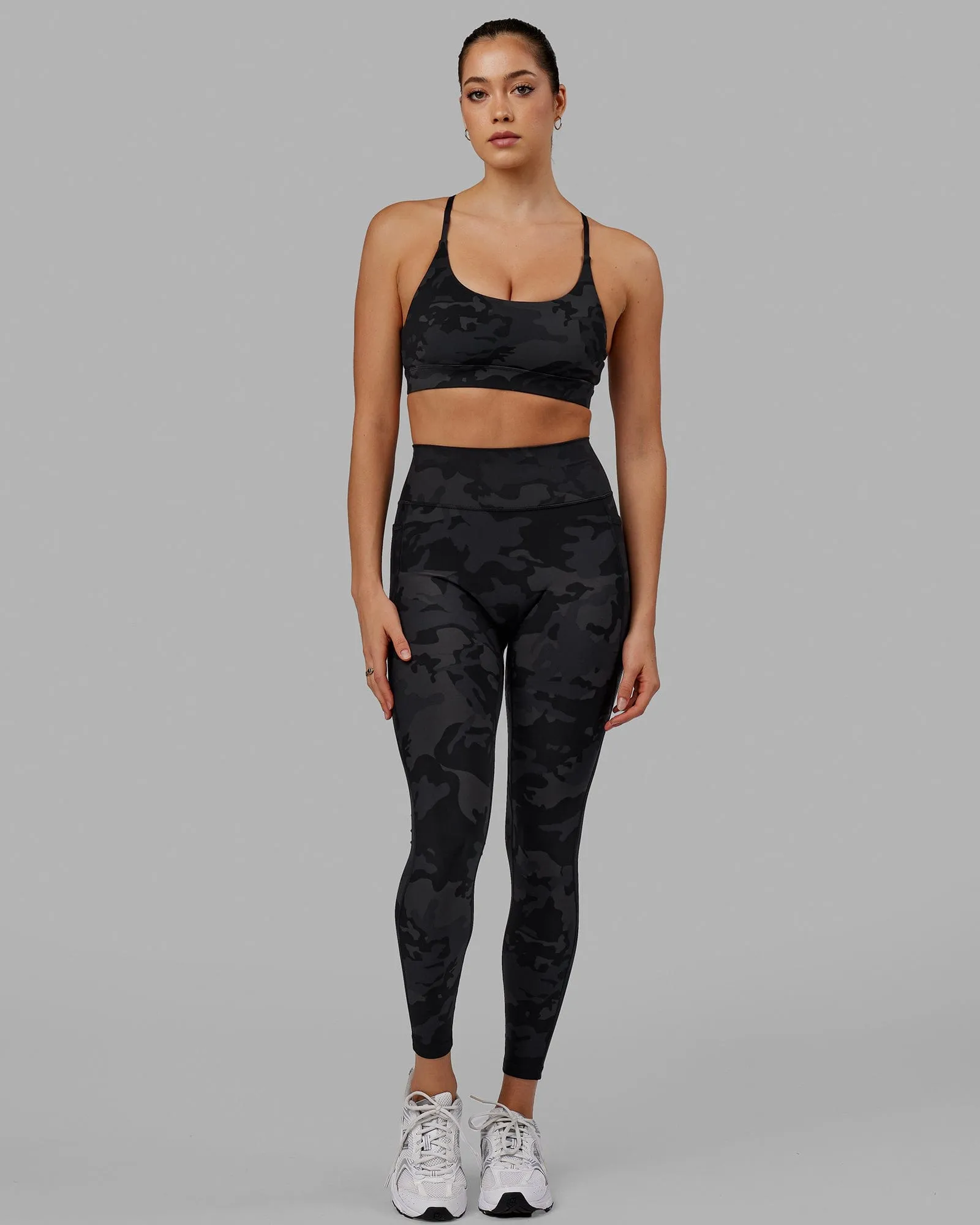 Fusion Full Length Tights with Pockets - Black Camo