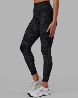 Fusion Full Length Tights with Pockets - Black Camo