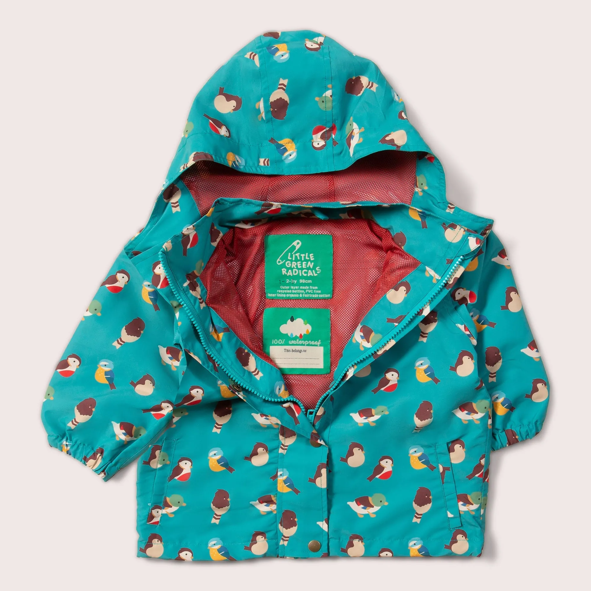 Garden Birds Recycled Waterproof Windbreaker Jacket