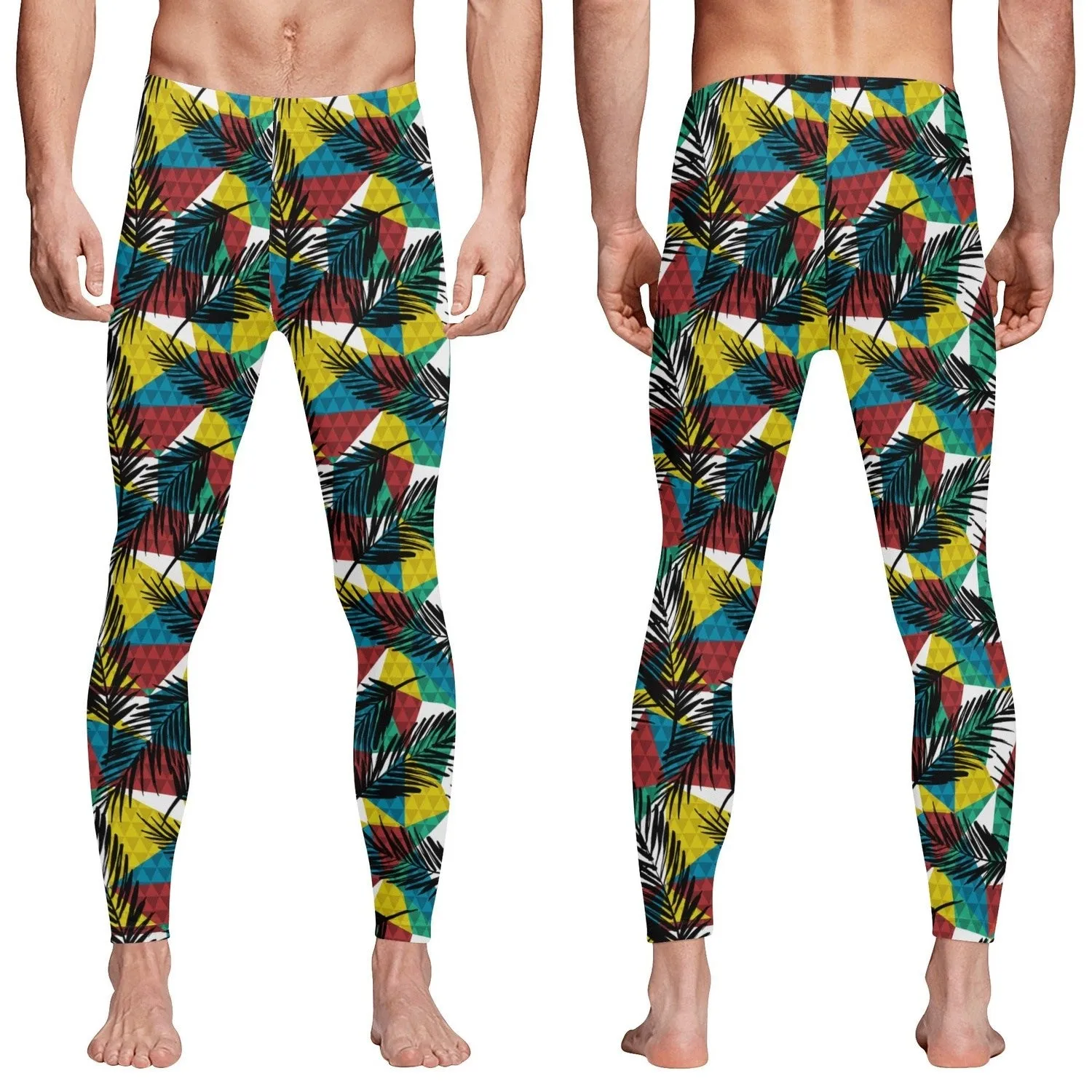Geometic Tropical  Men's All Over Print Sports Leggings
