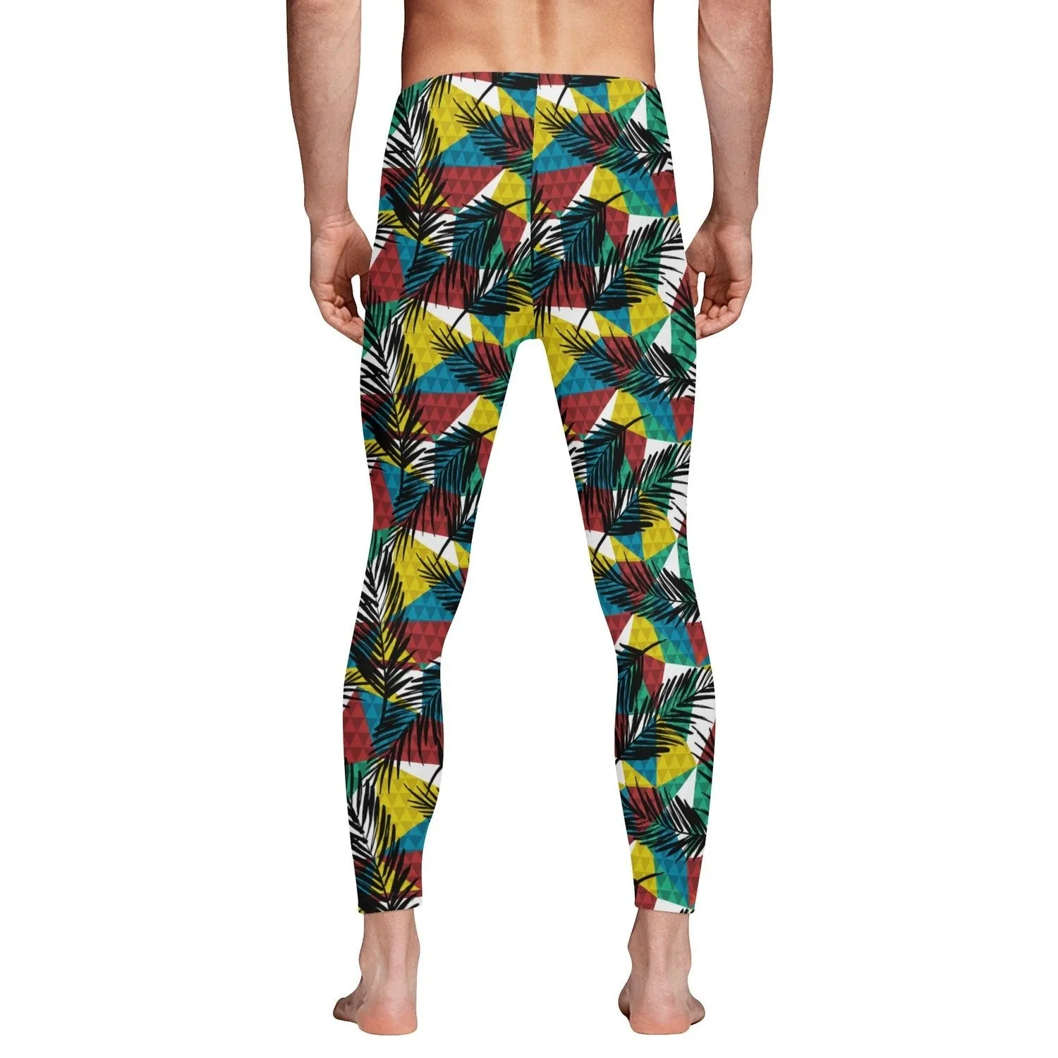 Geometic Tropical  Men's All Over Print Sports Leggings