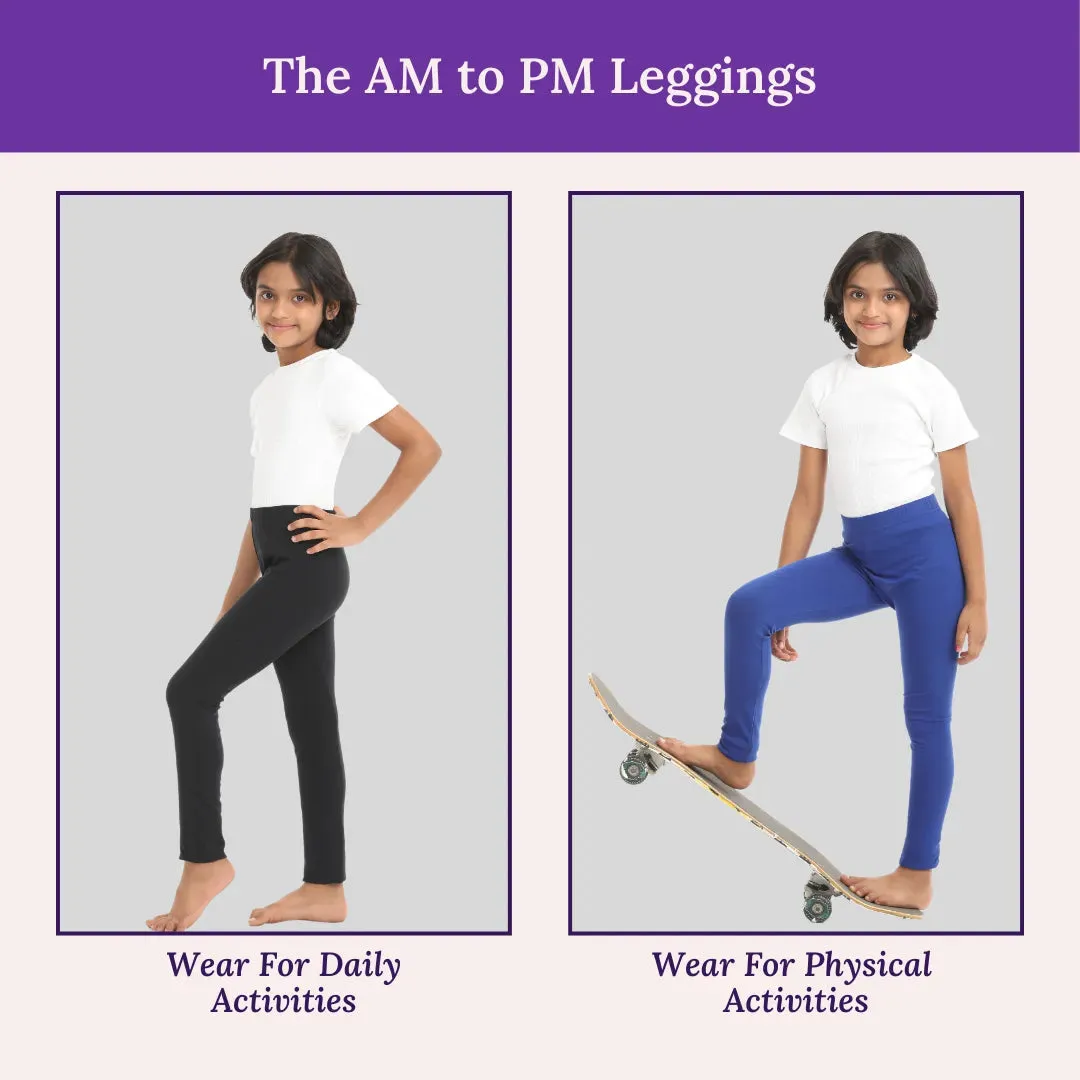 Girls' Leggings | High Waist | Ankle Length | Non-See-Through | Gusset Crotch Prevents Ripping | Cotton-Elastane Blend | Perfect For Every Occasion