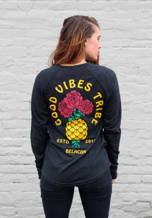 Good Vibes Henley - Charcoal