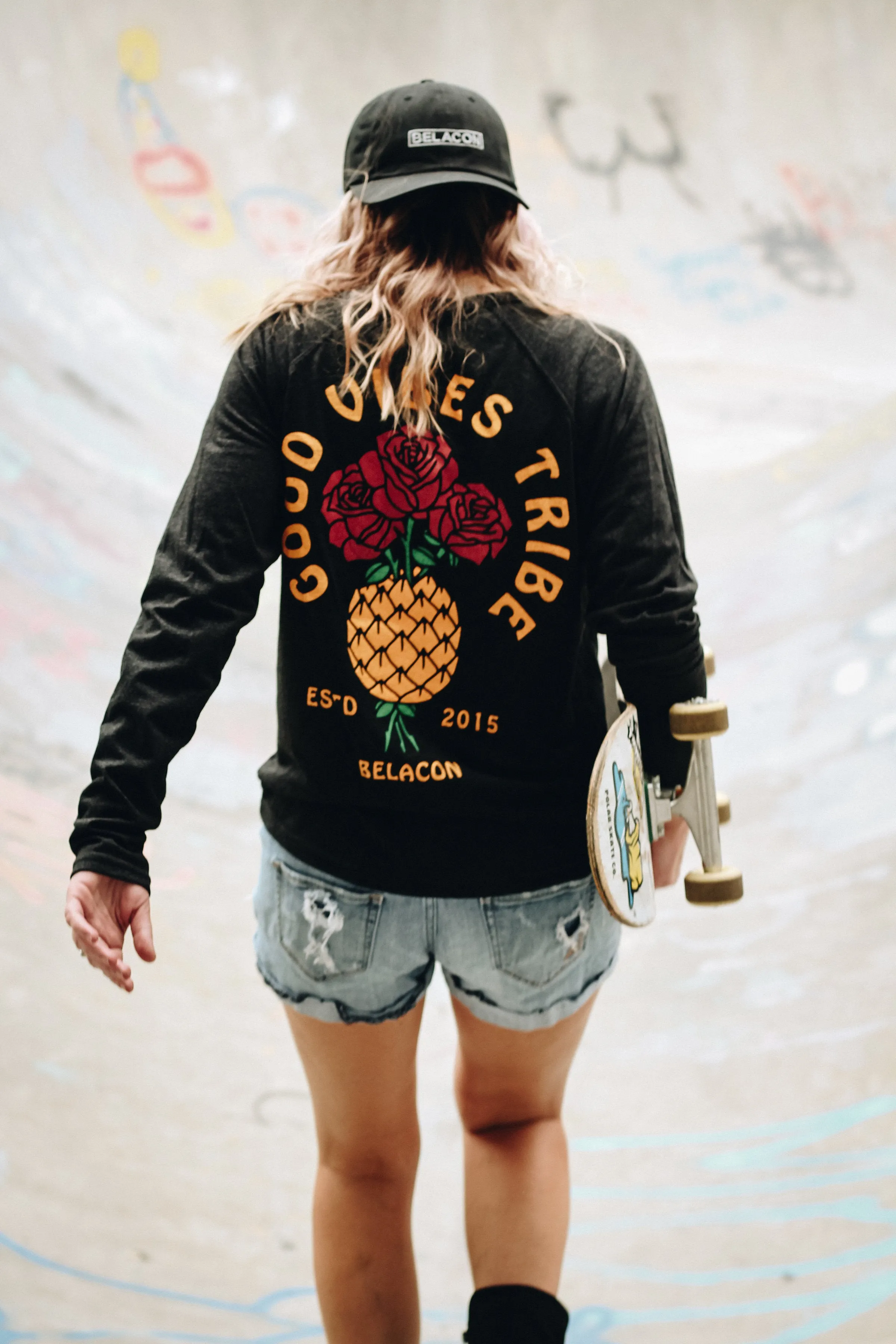 Good Vibes Henley - Charcoal