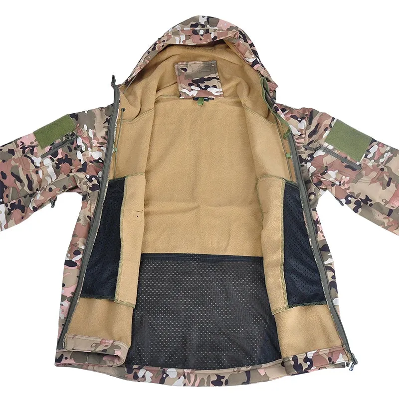 HAN WILD Hunting Jackets Soft Tactical Jacket Man Combat Waterproof Fleece Men Clothing Coat Windbreakers 5XL
