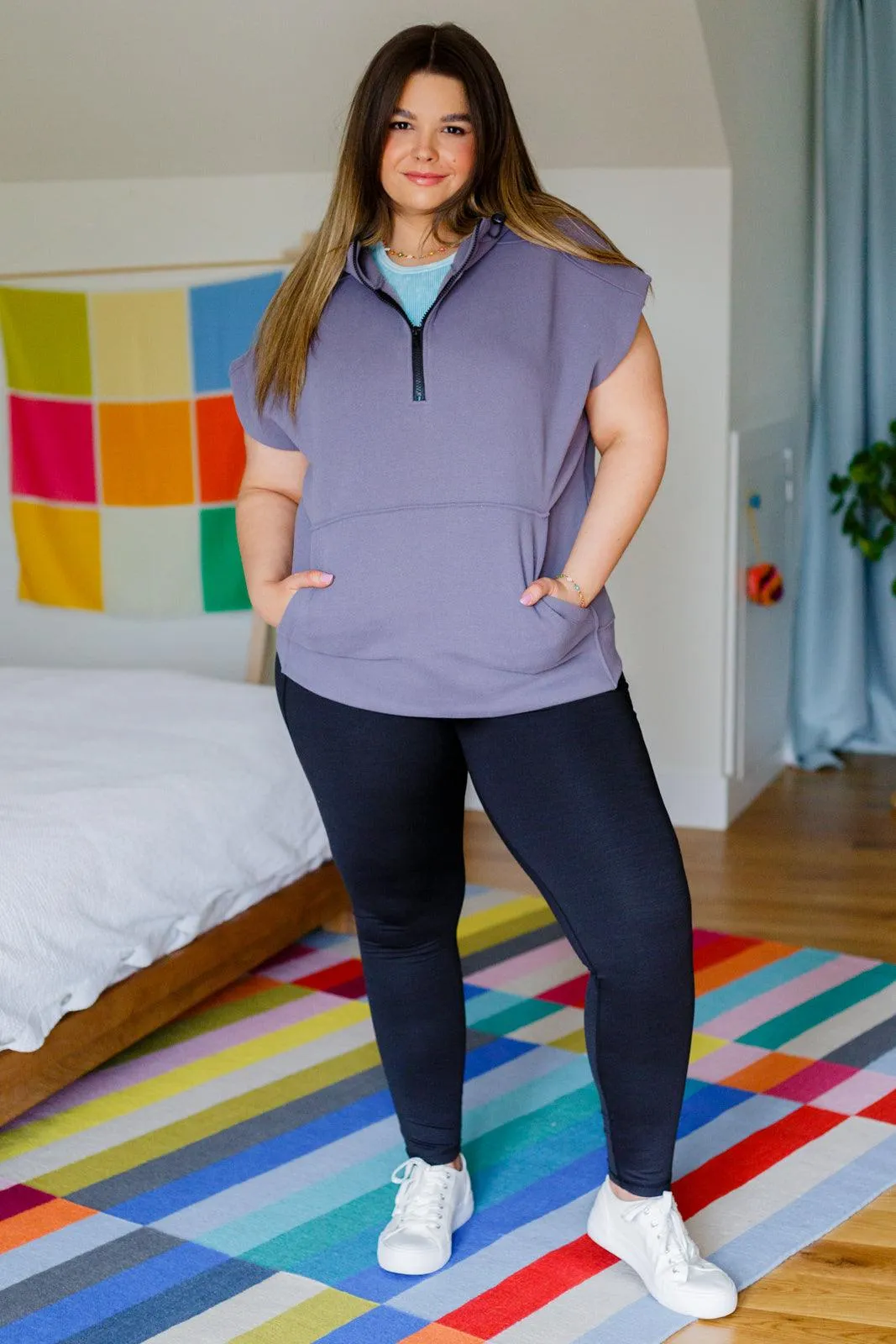 Hazel Blues® | Up And Ready Cap Sleeve Workout Hoodie