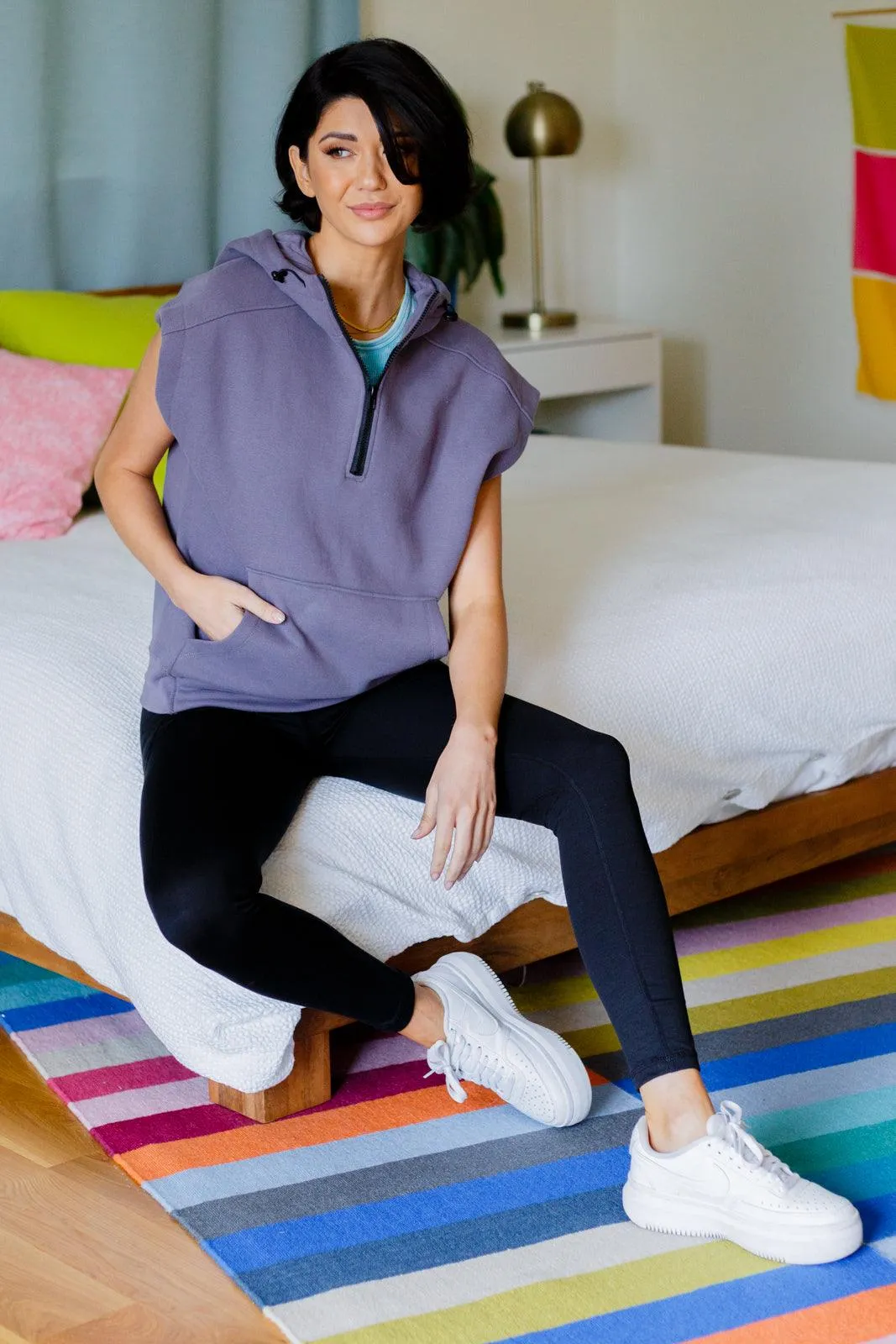 Hazel Blues® | Up And Ready Cap Sleeve Workout Hoodie