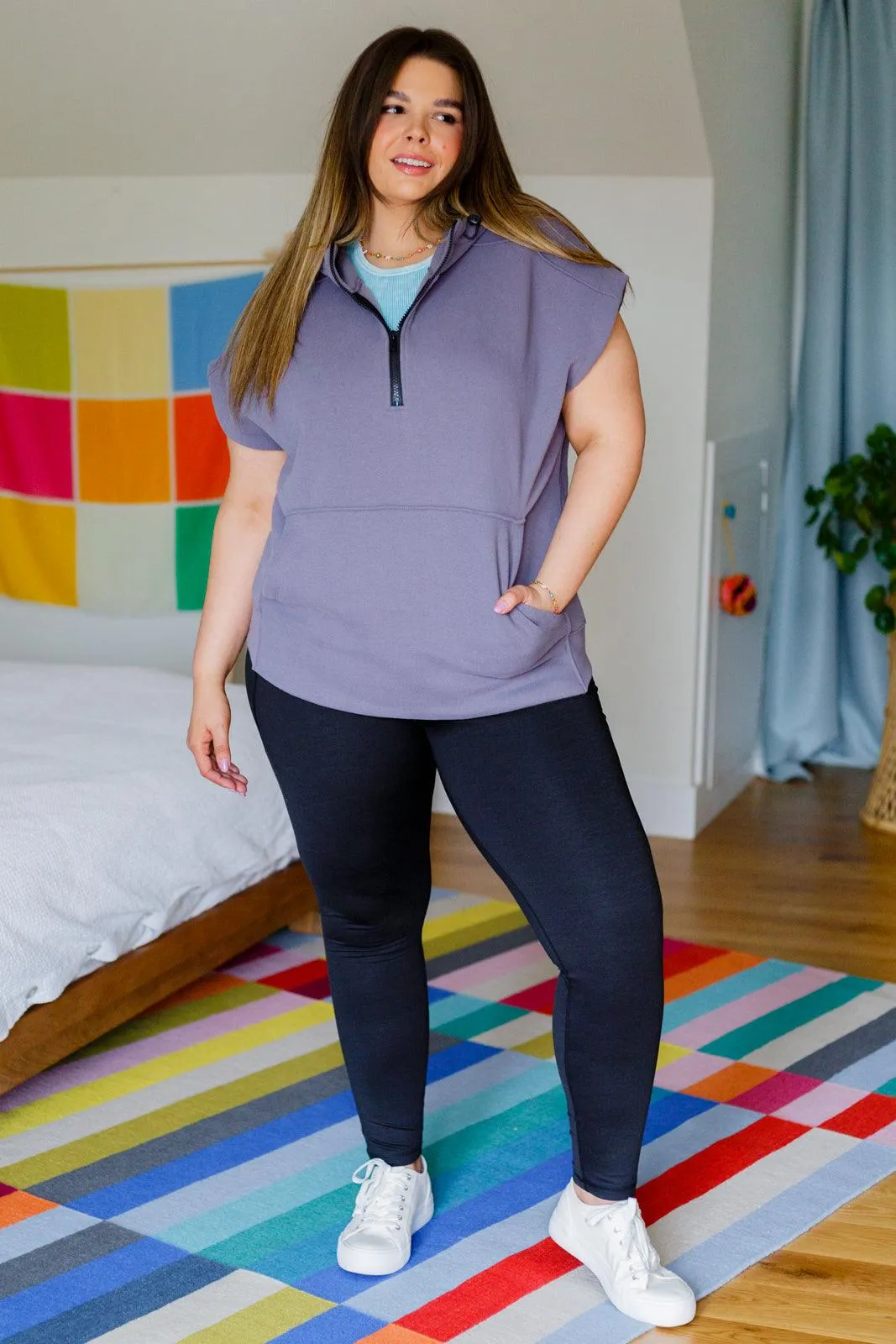 Hazel Blues® | Up And Ready Cap Sleeve Workout Hoodie