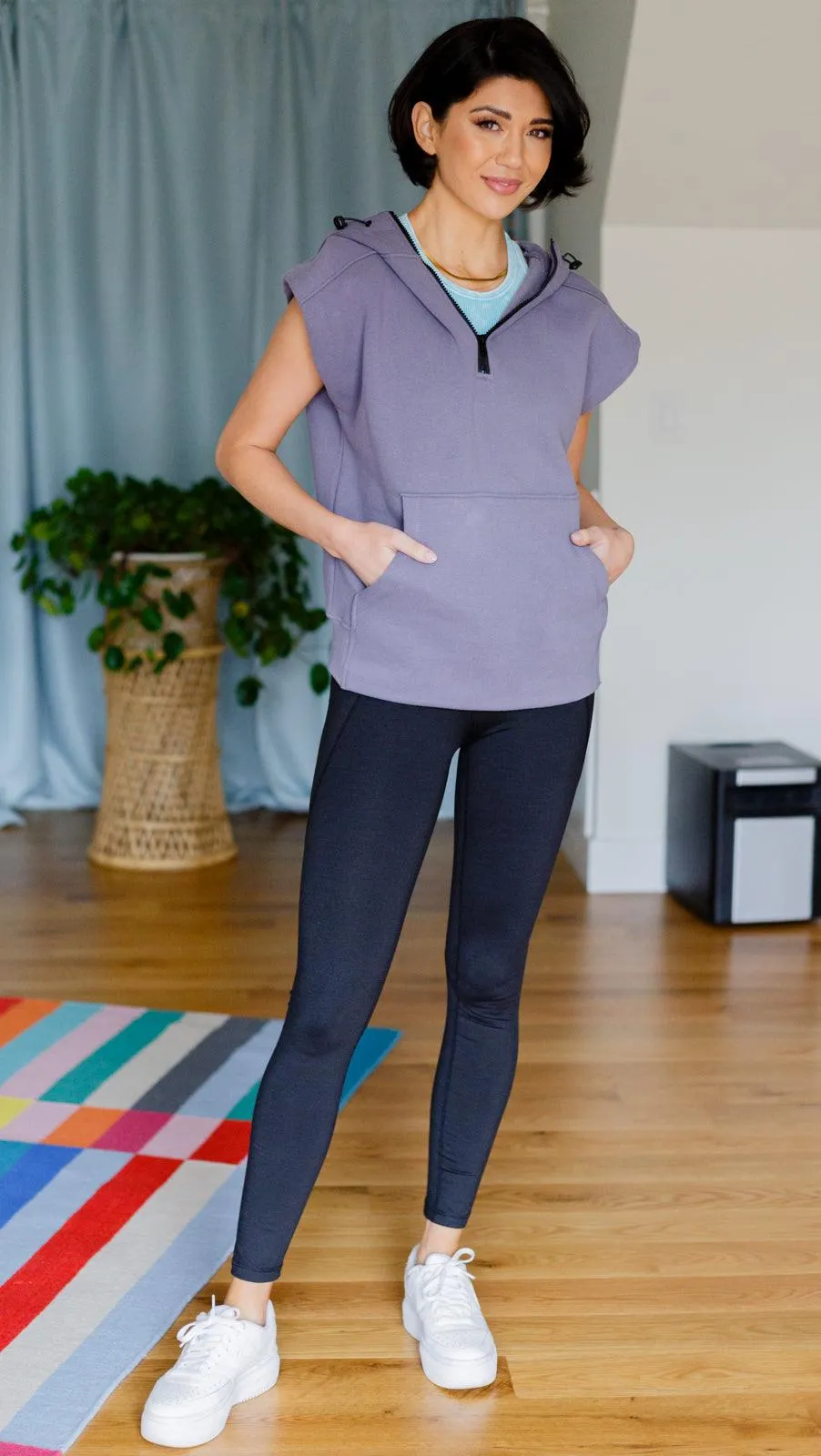 Hazel Blues® | Up And Ready Cap Sleeve Workout Hoodie