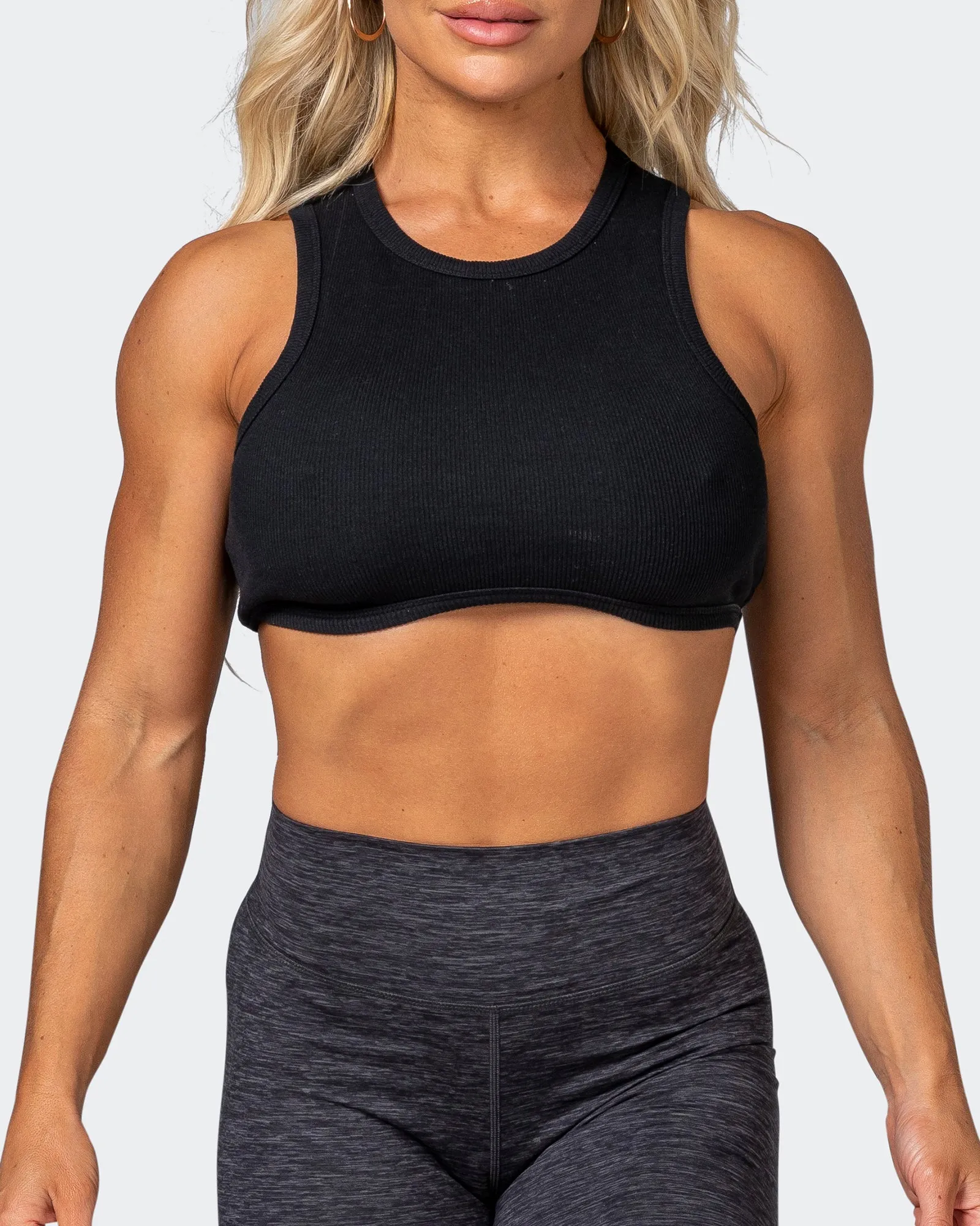 HBxMN Bliss Rib Cropped Tank - Black