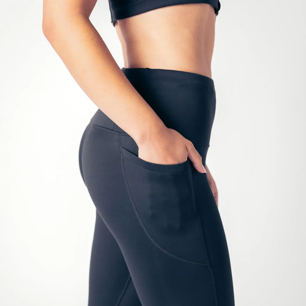 High Rise 7/8 Genesis Leggings - Black Onyx