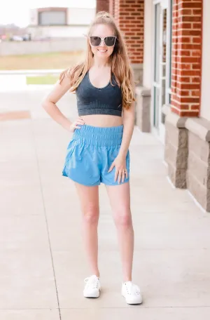 Hit the Ground Running Shorts in Spring Blue