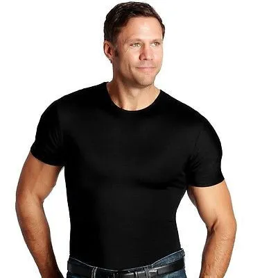 INSTASLIM Compression Mens Slimming Crew Neck Under Shirt All Sizes Colors NEW