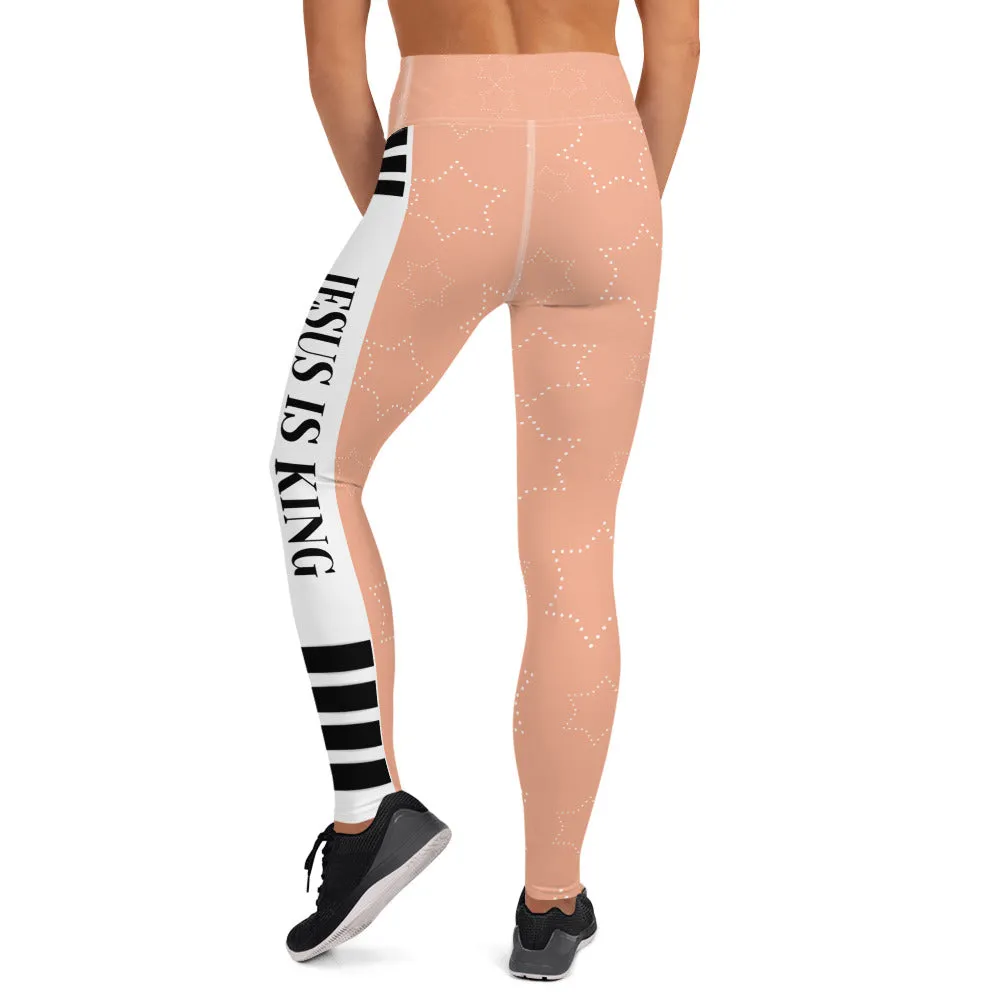 JESUS IS KINGS Coral Leggings