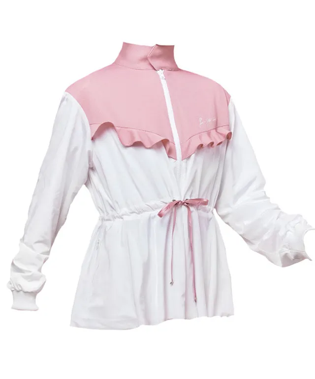 J.Jane Frill Oblique Windbreaker (White)