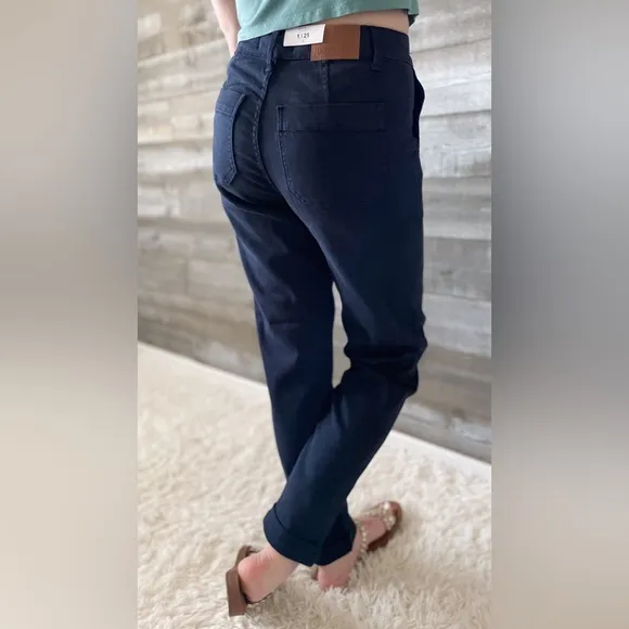 judy blue high waist garment dyed navy cuffed denim joggers JB88813REG size 25
