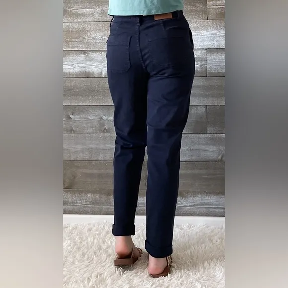 judy blue high waist garment dyed navy cuffed denim joggers JB88813REG size 25