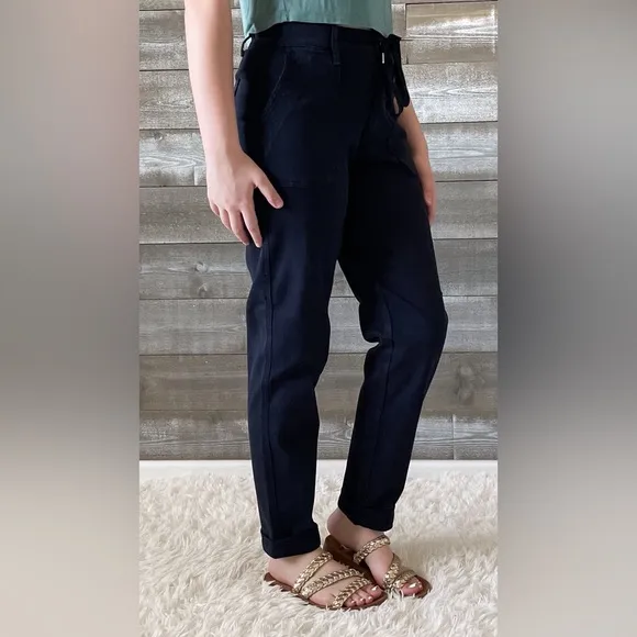 judy blue high waist garment dyed navy cuffed denim joggers JB88813REG size 25