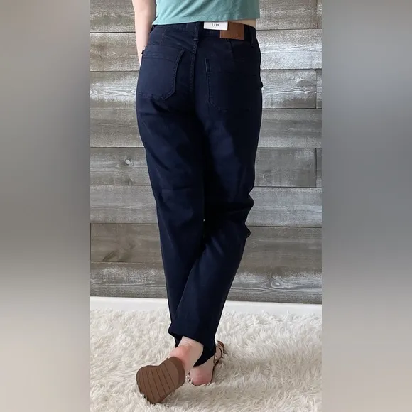 judy blue high waist garment dyed navy cuffed denim joggers JB88813REG size 25