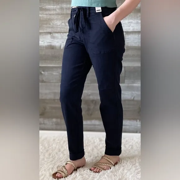 judy blue high waist garment dyed navy cuffed denim joggers JB88813REG size 25