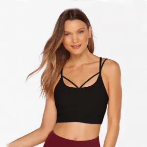 Julie Drawstring Bra Top - Black (XS)
