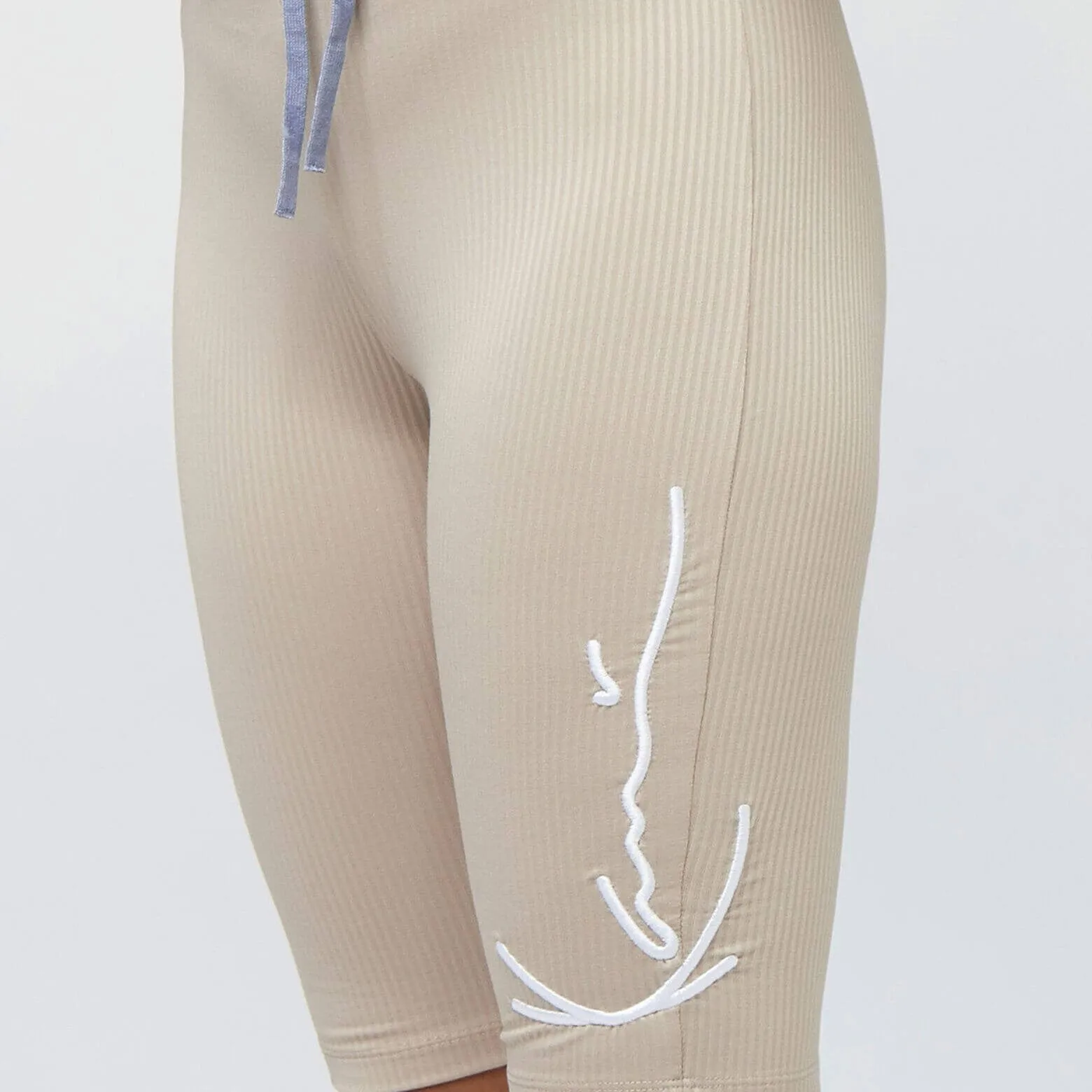 Karl Kani Signature Rib Cycling Shorts Taupe