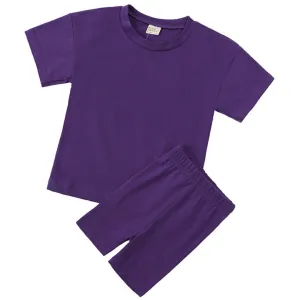 Kids Tales Children's Cycling Shorts Set - Deep Purple