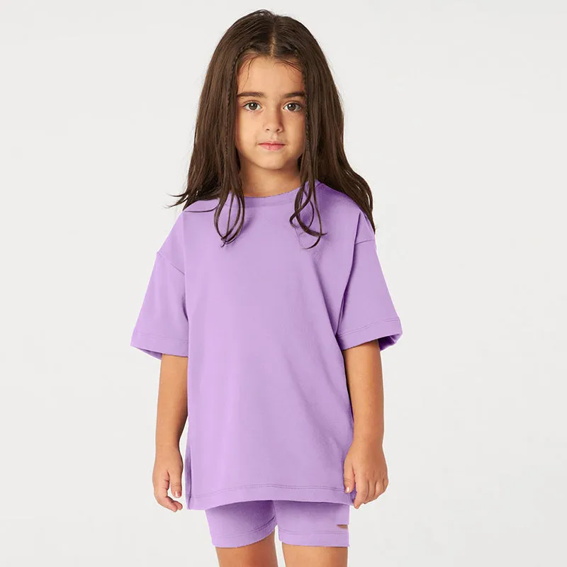 Kids Tales Children's Cycling Shorts Set -  Lilac