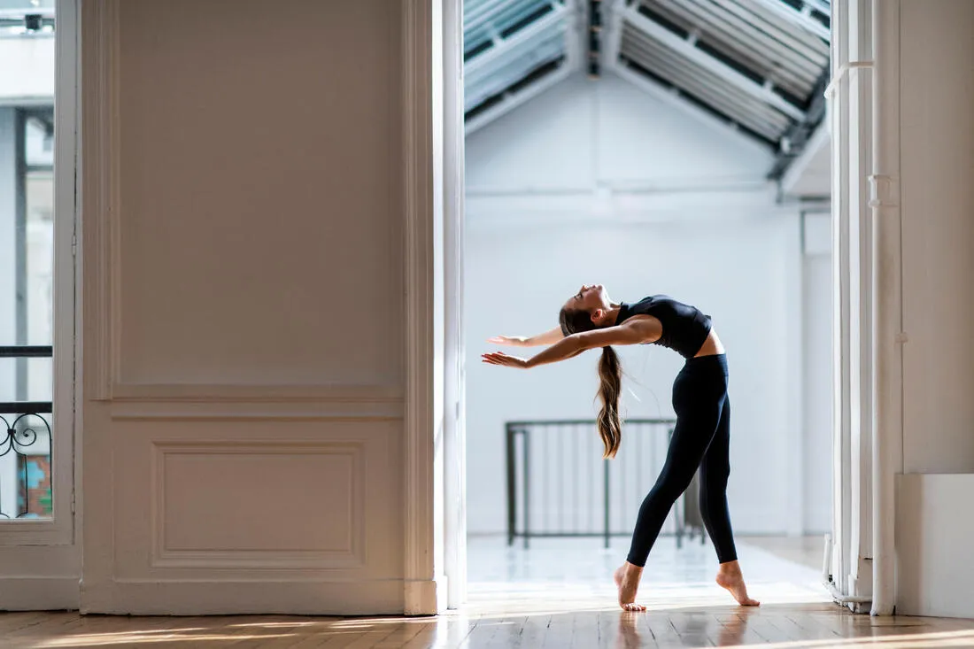 Legging danse modern jazz sans couture, taille haute Fille - noir