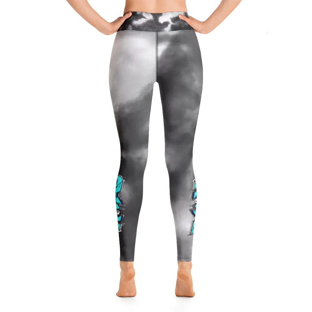 Leggings ~ Jr Hawks Tie-Dye Graffiti Yoga Adult