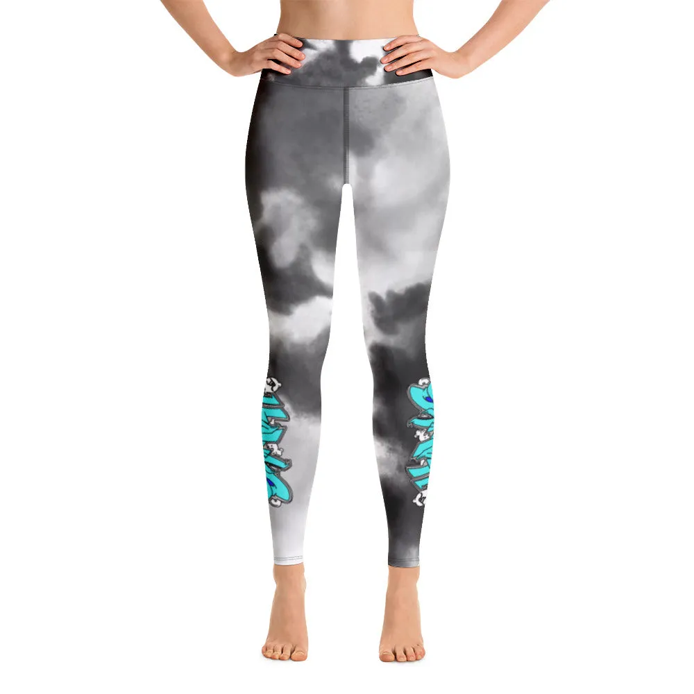 Leggings ~ Jr Hawks Tie-Dye Graffiti Yoga Adult