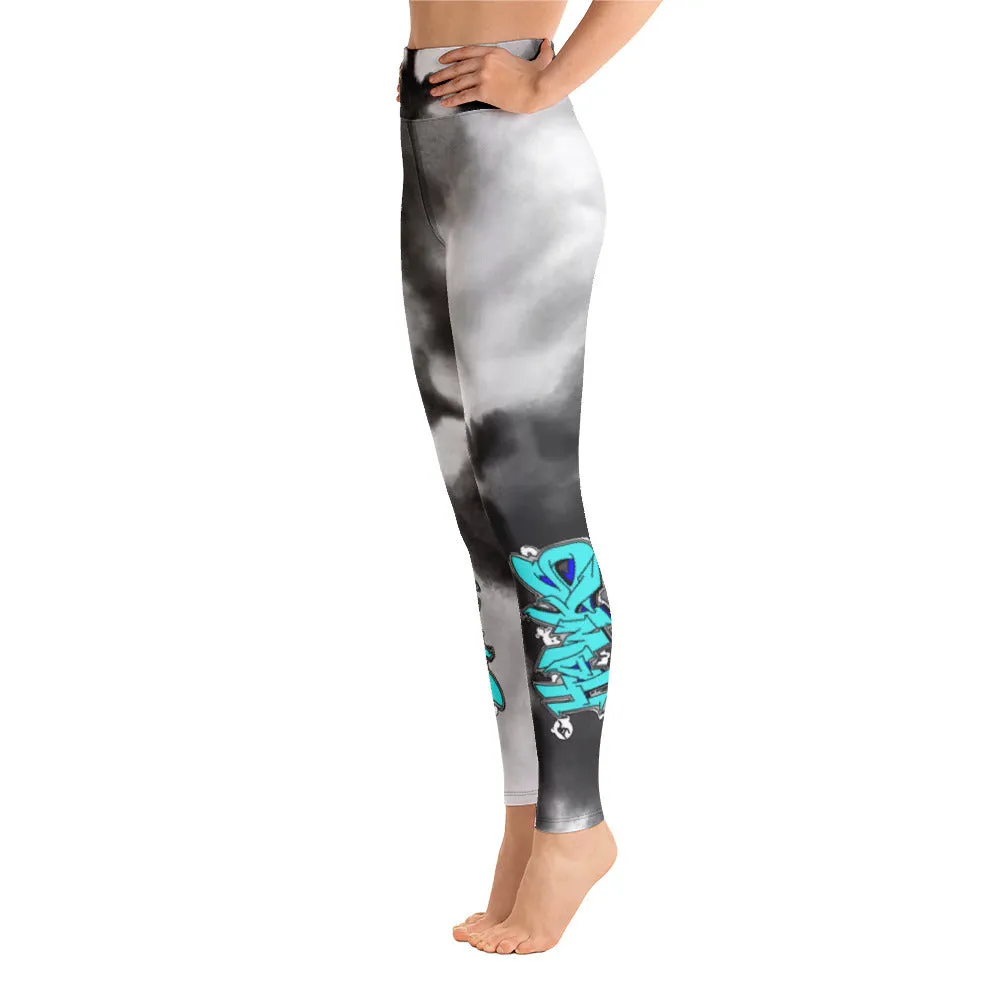 Leggings ~ Jr Hawks Tie-Dye Graffiti Yoga Adult