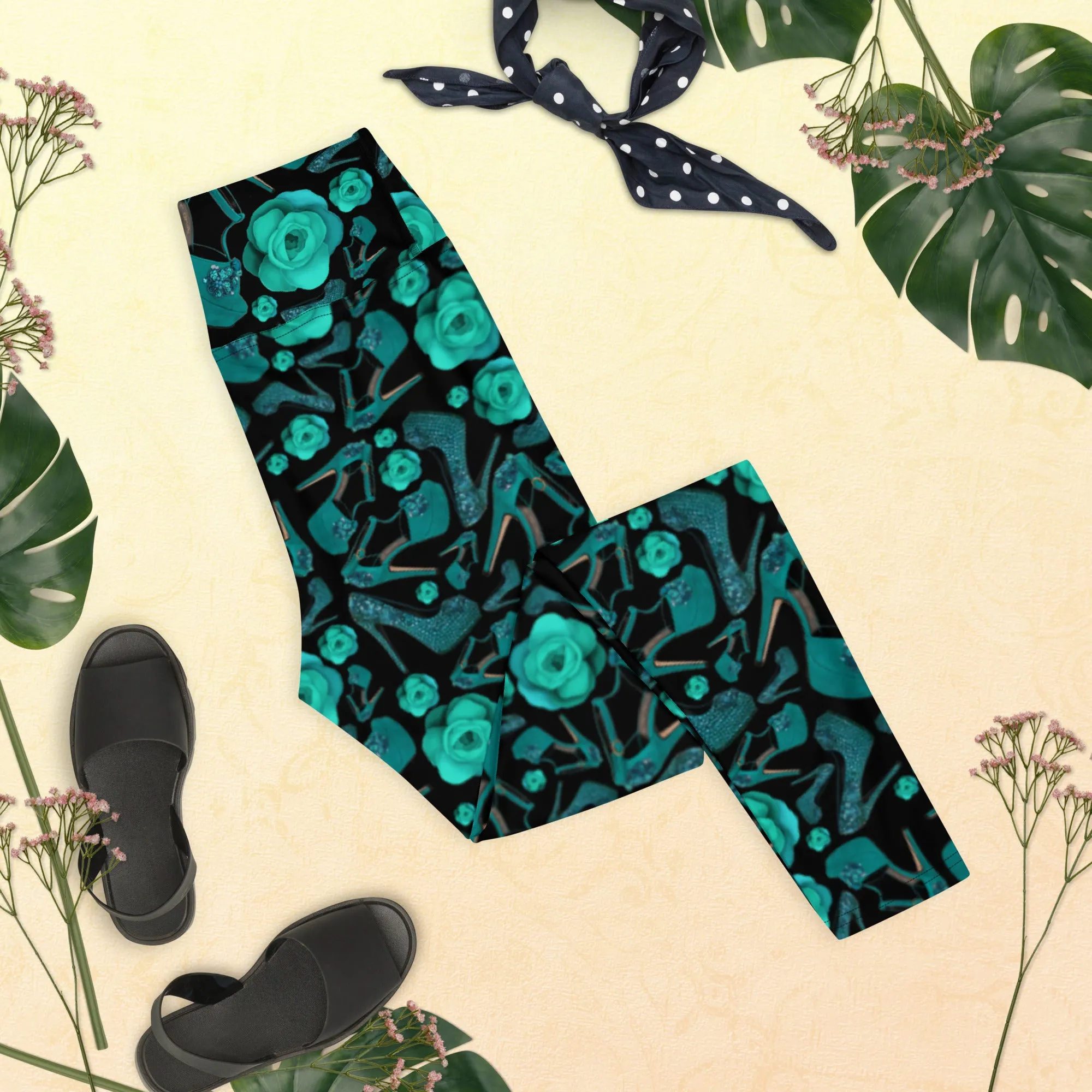 Leggings 'Rose verdi'