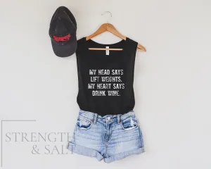 Lift Weights Drink Wine Muscle Tank