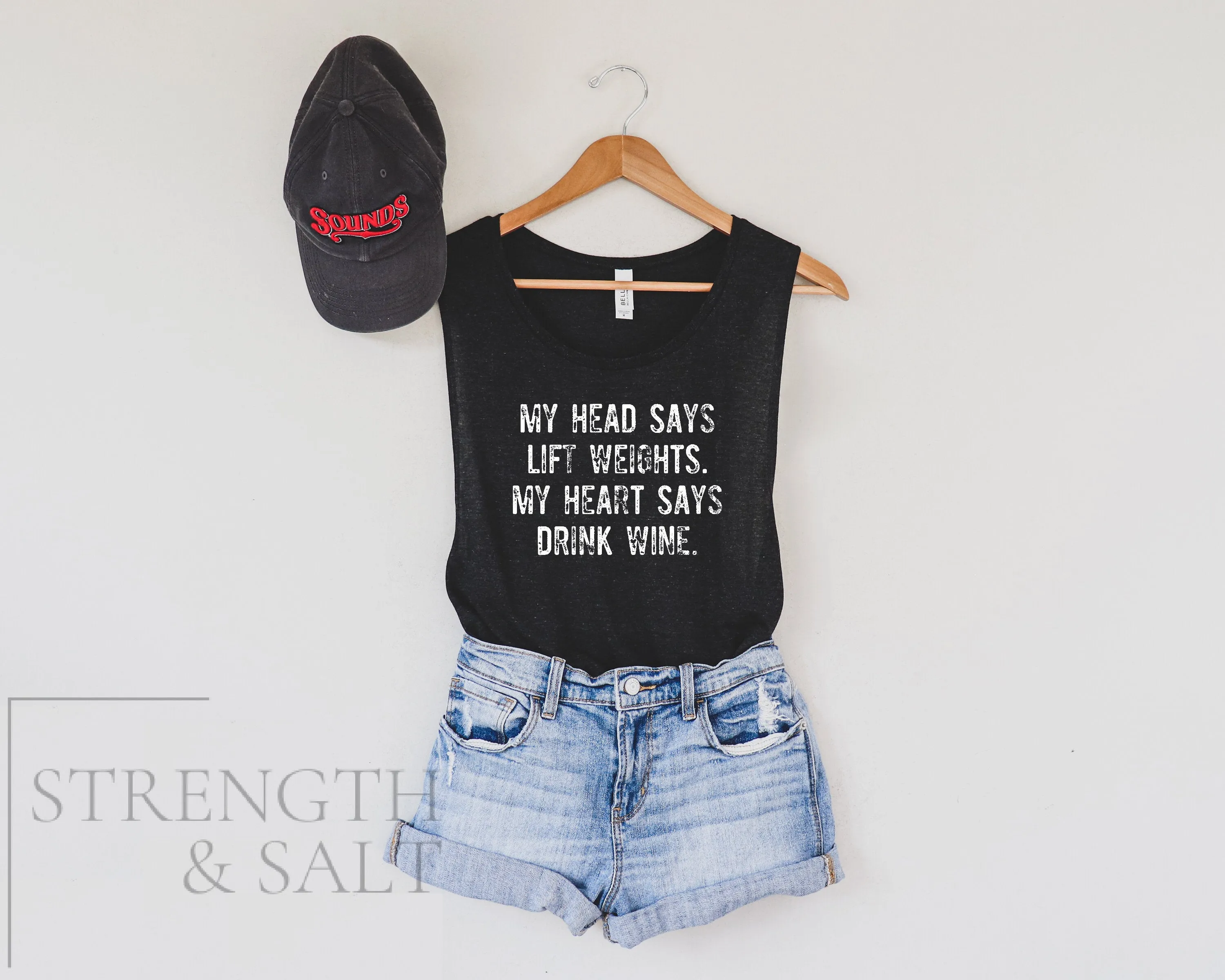 Lift Weights Drink Wine Muscle Tank